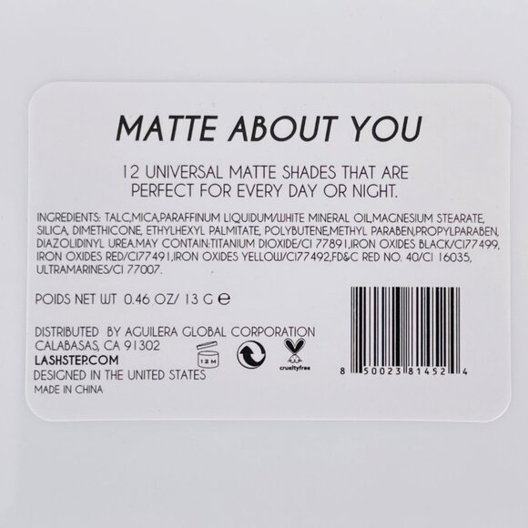 Lash Step Matte About You Eyeshadow Palette 12 Universal Matte Shades Day&Night - Picture 4 of 4